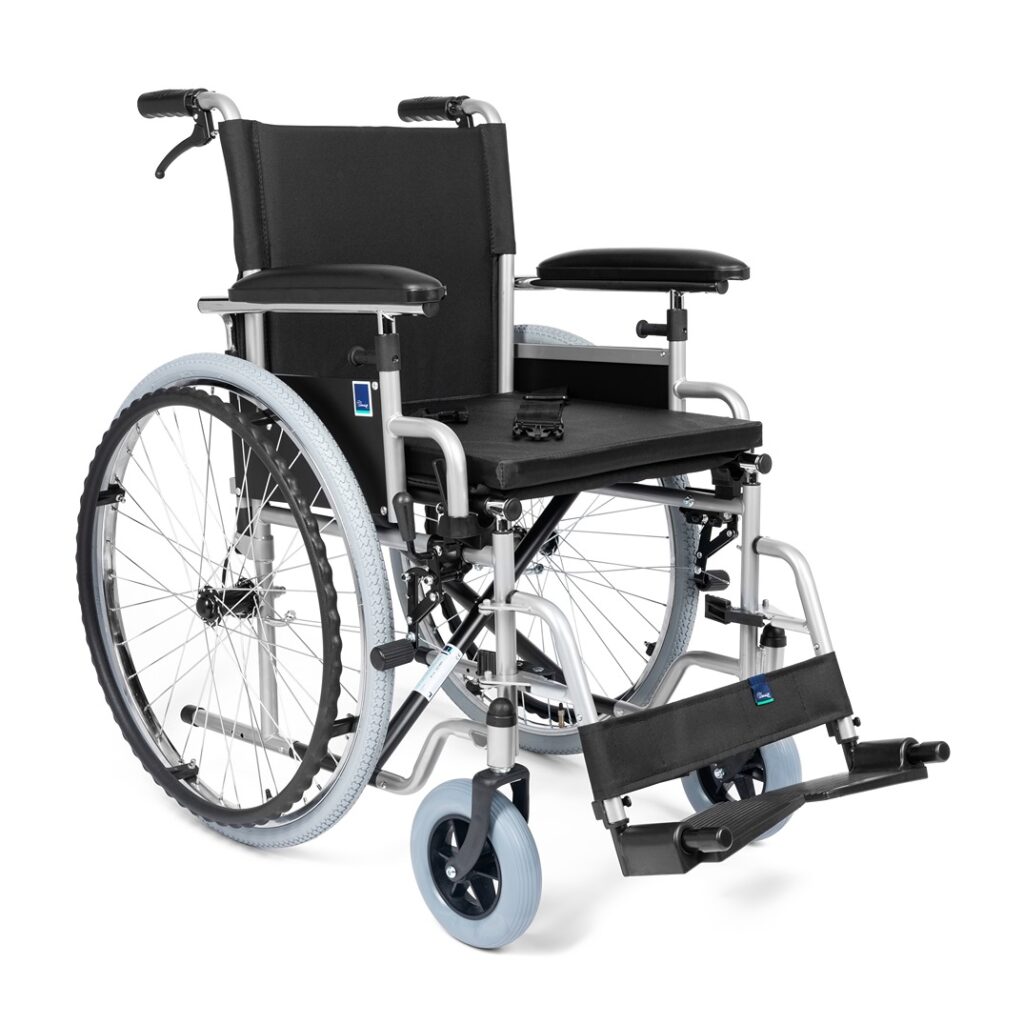Forstå vedholdende kompas Foldbar kørestol med stålramme - Bælte og let aftagelige hjul